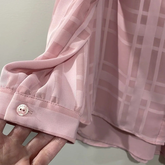 Isaac Mizrahi Live! Long Sleeve Pink Plaid Button Front Blouse 8 - Picture 4 of 16